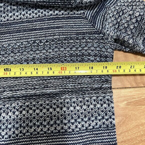 Talbots Sweater Womens L Navy Blue Striped Textured Knit Pullover Classic Top - Picture 4 of 6